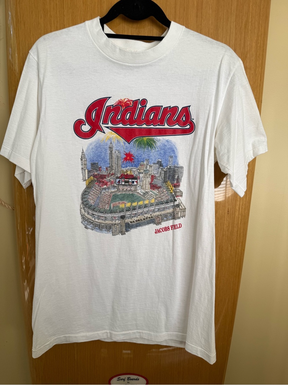 Men's White Indians Graphic Short Sleeve Tee
